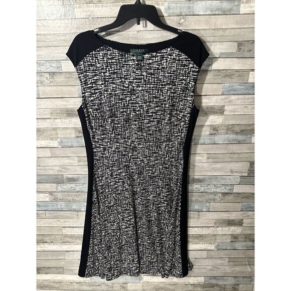Women’s Lauren Ralph Lauren Sleeveless Dress Black White Plus Size 14 - Picture 2 of 16